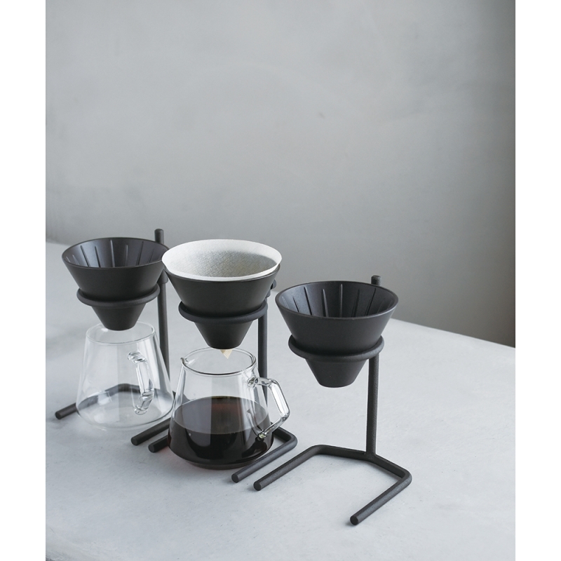 SLOW COFFEE STYLE BREWER STAND SET 2 CUPS BLACK, KINTO